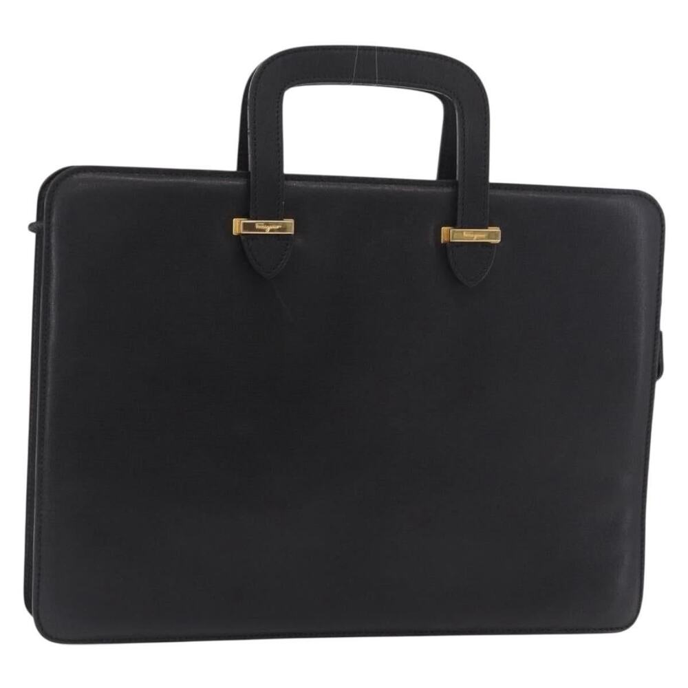 Salvatore Ferragamo Leather Business Bag Black